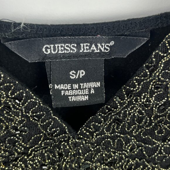 Guess Jeans A Line Dress Size S Black Sleeveless Spaghetti Strap Plunging V Neck - Picture 5 of 9